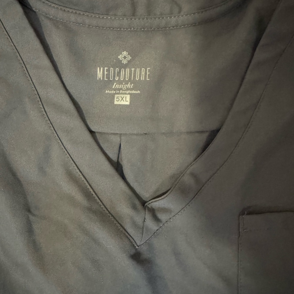 MedCouture Gray V-Neck Scrub Top